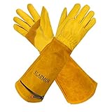 SLARMOR Gartenhandschuhe aus Leder für Damen und Herren - Dornensicher zum...