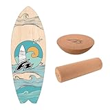 F2 Set Balance Board Surfer 87x32cm + Halbkugel und Korkrolle