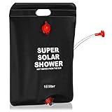 com-four® Campingdusche - Kompakte Solardusche mit 15 L - Mobile Outdoor-Dusche für...