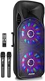 Fenton FT215LED Partybox Bluetooth Lautsprecher Groß mit 1600 Watt LED...