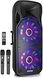 Fenton FT215LED Partybox Bluetooth Lautsprecher Groß mit 1600 Watt LED...