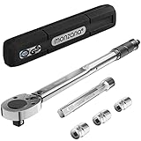 Monzana Drehmomentschlüssel 6tlg. Set 40-210Nm 1/2 ' CV inkl. 3 Stecknüsse und...