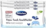 Bübchen Aqua Touch Feuchttücher, 144 Stück (3 x 48) – sensitive Pflegetücher mit 99%...
