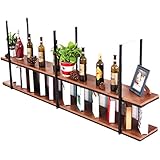 BXLYUJTY 2-Lagiges Weinregal Mit Hängendem Schwebendem Regal –...