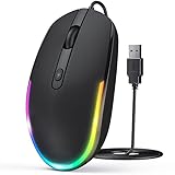 seenda Maus mit Kabel, PC Computermaus mit Kabel, 1600 DPI USB Maus...