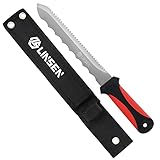 Linsen-outdoors 7.8 Inch roter handhaben Edelstahl Scharfe Doppelklinge Gezackte Klinge...