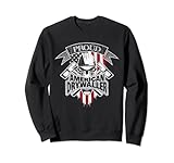 Drywaller T-Shirt Amerikanische Flagge Totenkopf und Trockenbauhämmer Sweatshirt