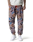 Herren-Trainingshose aus Baumwolle, 3D-Druck, elastische Taille, Hippie-Bloomer,...