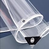 YUJIANHUAA Transparente wasserdichte Plane mit Ösen,0.35mm Faltbar...