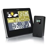 CSL - Wetterstation mit Farbdisplay inkl. Außensensor Funk - DCF Empfangssignal Funkuhr -...