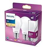 Philips LED Classic E27 Lampe, 60 W, Tropfenform, matt, warmweiß