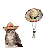 AWOCAN Strohhut für Haustiere, lustig, mexikanisch, Sombrero,...