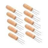 ARTIBETTER 10 Stück Teiliges Maisgabel set mit Holzgriff Dreizinkige Edelstahl...