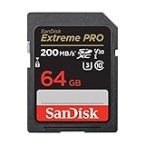 SanDisk Extreme PRO SDXC UHS-I Speicherkarte 64 GB (V30, Übertragungsgeschwindigkeit 200...