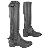 AK Donner Unisex Reitchaps aus Leder AKRS-1032(PL) (Schwarz, 3XL)