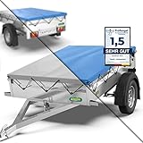 Tarpofix® Anhängerplane Flachplane 217x117x8 cm inkl. Planenseil - ECHTES PVC...