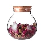 Luftdichtes, klares, rundes Glasgefäß mit Kork, Tee-Behälter, Vase, Öko-Flasche,...