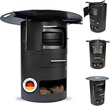 Multifunktionstonne mit Feuerplatte – Komplettset mit Feuerkorb & Zubehör Vielseitige...