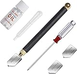 HaroKing Glasschneider 2 mm - 20 mm Schneidkopf, Glasschneideöl 15ml Professionelle...