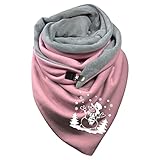 Damen Retro Print Schal Schal Dreieckstuch Winter Warm Kurzer Schal Kopftuch Südwest...