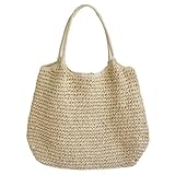AZIDWERYQ Stroh-Strandtaschen für Damen, große Kapazität, gewebte Strohtasche,...