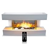 Classic Fire Elektrokamin - Toronto - 230V/2000W - Weiß - Kamin - mit Fernbedienung -...