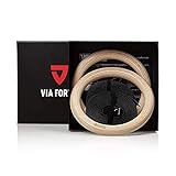 VIA FORTIS Premium Turnringe aus Holz inkl. Gurte, Tasche & Workout-Guide – Gym Ringe...