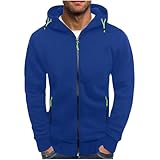 Generisch Jacke Herren Sweatjacke Freizeitjacke mit Reißverschluss Casual Kapuzenjacke...