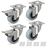 RAVN HAMAN 4er Set Möbelrollen 50 mm - Schwerlastrollen mit Bremse bis 35 kg pro Rad -...