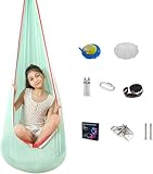 Hängehöhle Kinder, Hängematte mit LED-Leuchten, Nestschaukel mit Zelt, Schaukelstuhl...