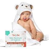 Beybe Baby Handtuch mit Kapuze 100% Bio-Baumwolle Luxury | Kapuzenhandtuch Baby...
