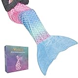 Viviland Meerjungfrau Decke für Jugendliche Mädchen, Fischschuppen Muster,super weiche...