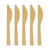 Go Bamboo Einwegmesser, 250 Stück (5 Packung) Stabil Einwegbesteck Einweg...