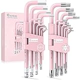 COLFULINE 18PCS Innensechskantschlüssel Satz, Profi 9PCS Innensechskant Satz Kugelkopf HX...