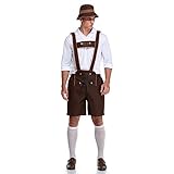 Trachten Lederhose aus echtem Leder Kniebundhose Größe,Herren Lederhose, traditionelle...