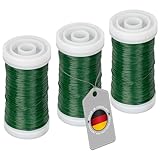 ECENCE Blumendraht 3x Myrtendraht geglüht aus Eisen in der Farbe Grün...