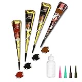 4 Tattoo Farbe,Semi Permanent Temporäre Tätowierung Kit, Temporäre Mehndi Tattoo Kit...