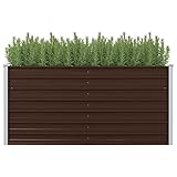 LAPOOH Hochbeet Braun 160 x 80 x 77 cm Verzinkter Stahl, Palettenrahmen, Hochteich,...