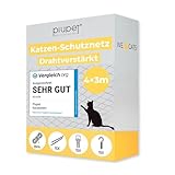 PiuPet® Katzennetz Drahtverstärkt I 4x3m I grün I Befestigungsset inklusive I...