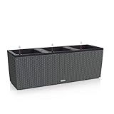 Lechuza TRIO Cottage 30 Pflanzgefäß mit Erd-Bewässerungs-System, Granit, 100...