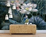 Tzxztt Abstrakt Tusche Rosa Lotus Lotusblätter Moderne 3D Tapete Hochwertige...