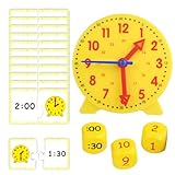 AevYxq Lernuhr Kinder, 1 Set Uhr Lernen für Kinder ab 5, 6 und 8, Lernspiele mit 3...