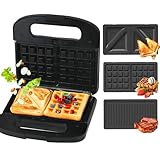 Extralink Sandwichmaker 3 in 1 Toaster, Grill und Waffeleisen mit austauschbaren Platten,...