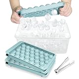 Miaowoof Eiswürfelform mit Deckel und Behälter, 2,5 cm x 99 Stück Runde Eiswürfel,...