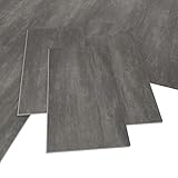 ARTENS - PVC Bodenbelag Tolu - Click Vinyl-Fliesen - Vinylboden - Betoneffekt - Dunkelgrau...