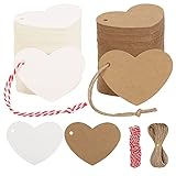 WEDNOK 400stk Herz Geschenkanhänger Kraftpapier Anhänger Weihnachten Etiketten...