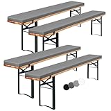 Showgeous 4er-Pack Bierbankauflage Gepolstert für Bierzeltgarnitur Bankauflage 220x25x2cm...