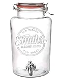 Smith's Mason Jars 5 Liter Getränke oder Wasserspender mit Edelstahl Zapfhahn,...