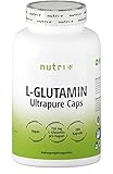 L-Glutamin Kapseln vegan + hochdosiert - 200 Mega Caps - 750mg pure L-Glutamine pro Kapsel...