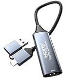 Video/Audio Capture Karte, USB 3.0 Capture Karte 4K HDMI zu USB-A/C 1080P 60FPS,...